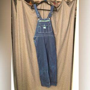 Liberty Overalls Denim Multi-Pocket Bib Utility Straight Leg Medium Blue 36 x 30